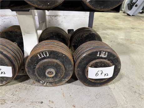 Lot 67 - Dumbbells 110 lbs