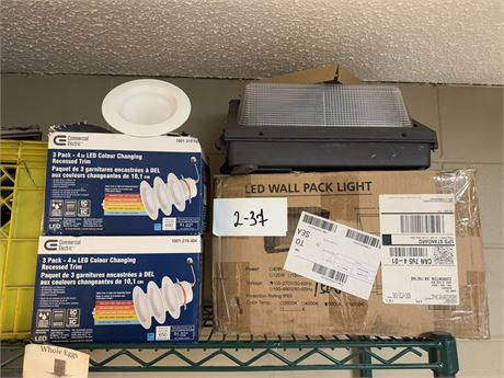 Lot 2-37 - Led Wall Pack Light & LED Recessed Lighting