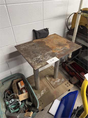 Lot 2-11 - Metal Work Table on Wheels