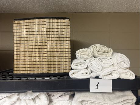 Lot 3 - Towels & Box of Cleaning Rags