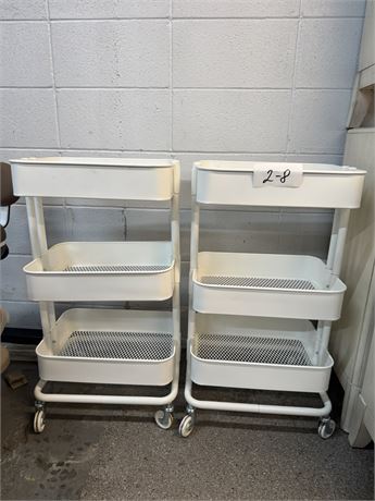 Lot 2-8 - 3-Tier Rolling Utility Cart