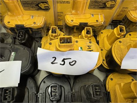 Lot 250 - DeWalt Batteries 18V