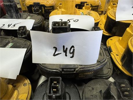 Lot 249 - DeWalt Batteries 18V