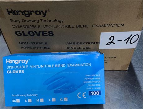 HONGRAY Disposable Vinyl/Nitrile Blend Examination Gloves