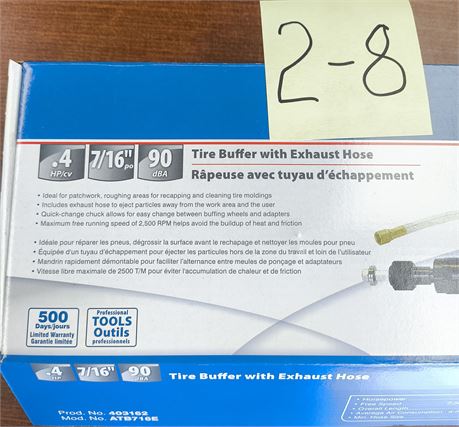 Tire Buffer with Exhaust Hose