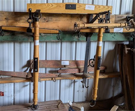 Lot 90 - (3) Double Tree Eveners and 3 neck yokes. - hardwood