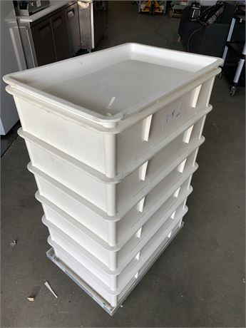 Lot 1-40 - Plastic Proofing Bins, Cart, Lid