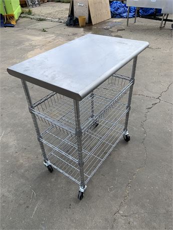 Lot 1-51 - Stainless Steel Adjustable Height Trolley