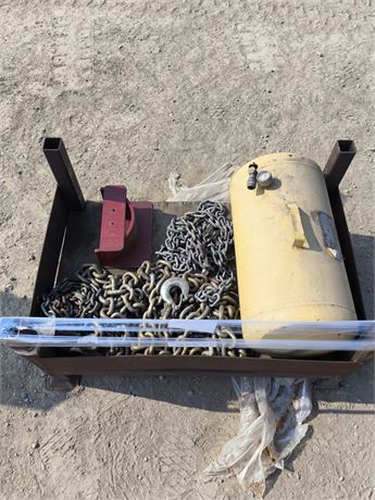 Lot 265 - Misc chains and air tank