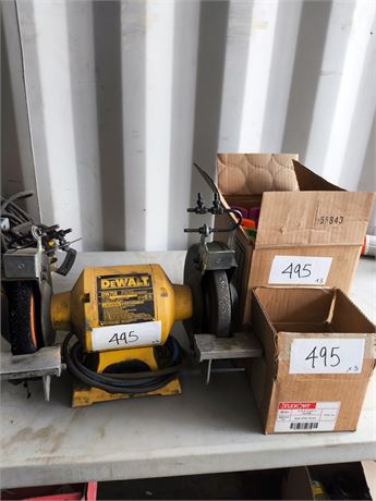 Lot - 495 Bench Grinder and other