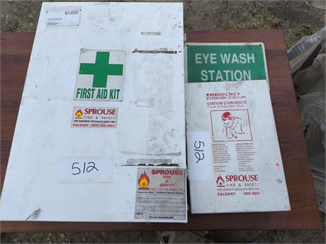 Lot - 512 First Aid Kit and Eyewash Station
