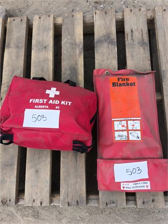 Lot - 503 First Aid Kit and Fire Blanket