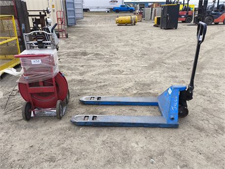 Lot - 458 Strapping Systems w/tools and Pallet Jack