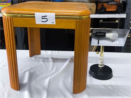 Lot 5 - Side Table and Lamp