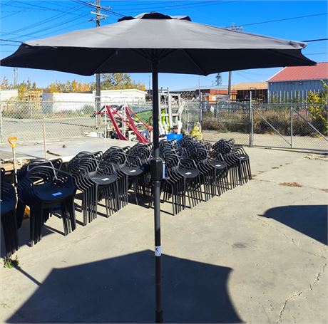 Lot 124 - Patio Ambrella with Stand
