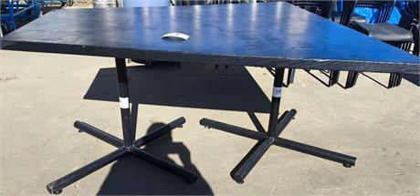 Lot 114 - Trapezoidal Table on 2 Bases