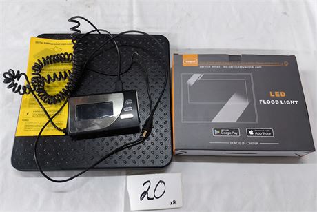 Lot 20 - Digital Postal Scale & LED Flood Light