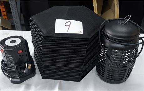 Lot 9 -Sound Damper, Power Strip & Bug Zapper