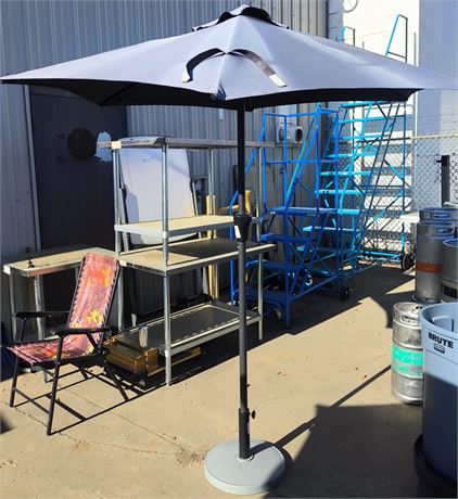 Lot 118 - Patio Ambrella with Stand