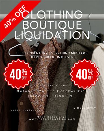 Clothing Boutique Liquidation