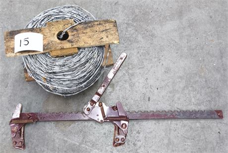 Lot 15 - Barbed Wire and a Fence Stretcher Tool