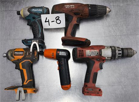 Lot 4-8 - Cordless Drills