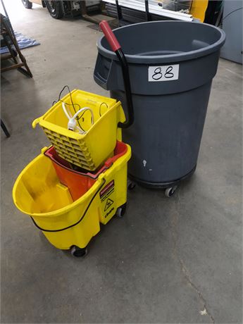 Lot 88 - Rubbermaid Brute Garbage Can and Mop Bucket