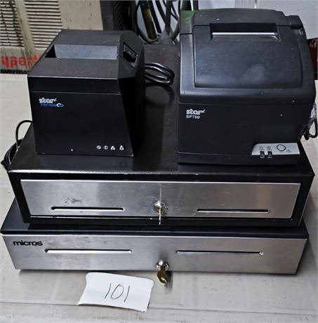 Lot 101 - Cash Register and Printers