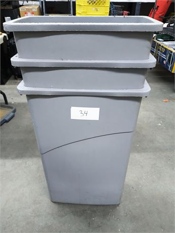 Lot 34 - Rubbermaid Garbage Bins