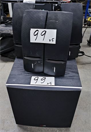 Lot 99 - Bose Surround Sound Speakers and  Polk Audio Subwoofer
