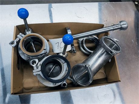 Lot 70 - Stainless Steel Butterfly Valves and Cleaning Ball