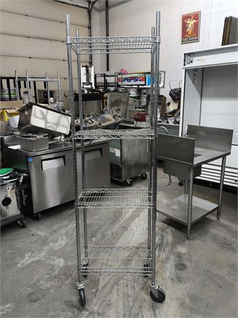 Lot 17 - Tarrison Steel Chrome Shelf with Casters