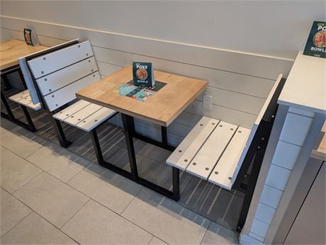 Lot 59 -  2 Seater Table and Bench