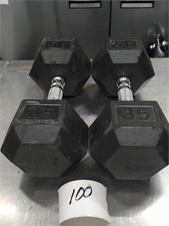 Lot 100 - 35Lbs Dumbbells