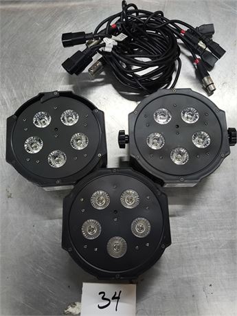 Lot 34 - ADJ Mega Hex Par RGBWA and UV Color Mixing Lights