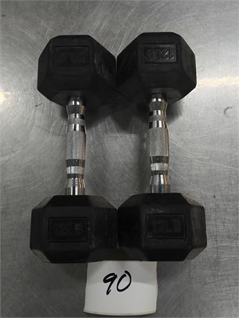 Lot 90 - 12 Lbs Dumbbells
