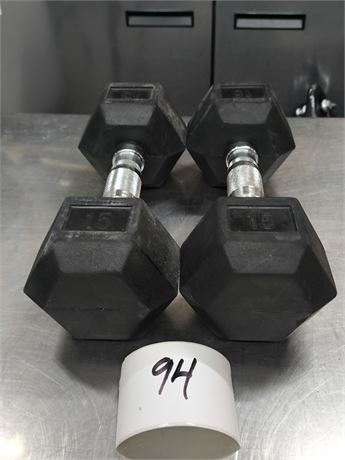 Lot 94 - 15 Lbs Dumbbells