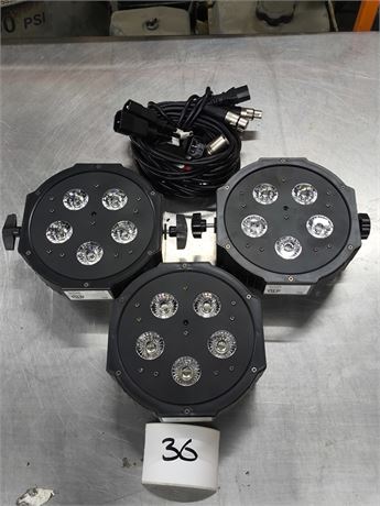 Lot 36 - ADJ Mega Hex Par RGBWA and UV Color Mixing Lights