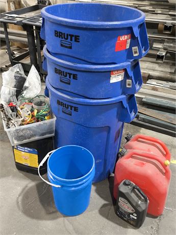 Lot 305 - Garbage Cans and Solvent