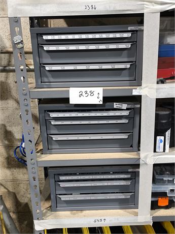 Lot 238 - Huot Three-Drawer Tap and Drill Bit Organizers.