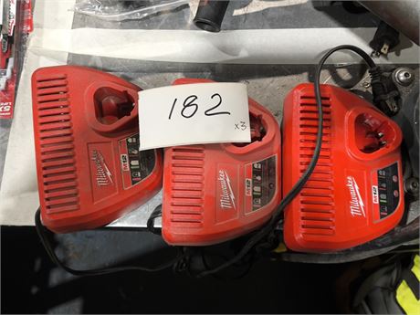Lot 182 - Milwaukee Lithium-Ion Battery Chargers