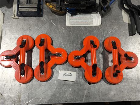 Lot 222 - Heavy-Duty Triple Suction Cup Lifters