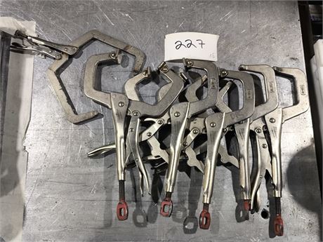 Lot 227 - Lock Locking C-Clamps with Swivel Jaws