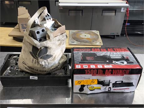 Lot 119 - Erickson Electric Winch and Misc