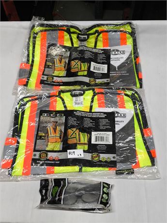 Lot R19 - Safety Vests and Glasses