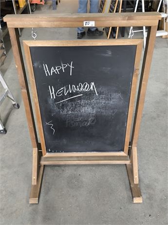 Lot 80 - Double Sided Swinging Chalkboard and menu boards set