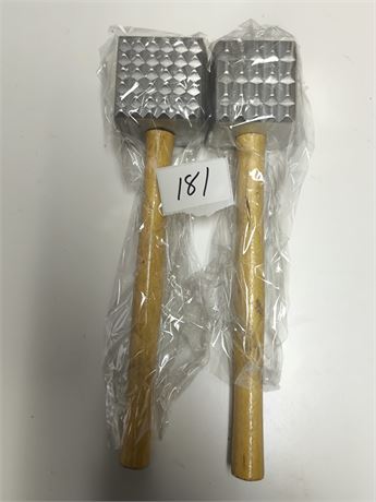 Lot 181 - Two-Sided Meat Tenderizers with Wooden Handles