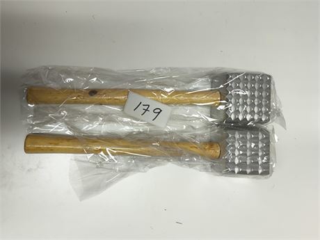 Lot 179 - Two-Sided Meat Tenderizers with Wooden Handles