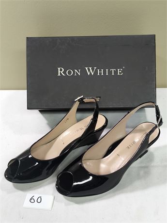 Lot 60 - Women's Peep-Toe Slingback Wedge Pumps Ron White Jadine