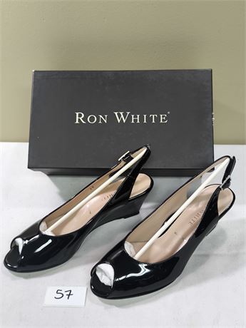 Lot 57 - Women's Peep-Toe Slingback Wedge Pumps Ron White Jadine